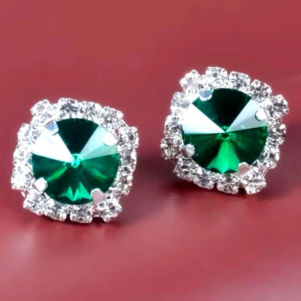 Emerald Green Gemstone Earrings